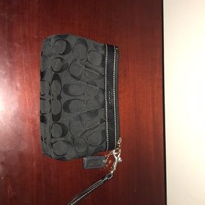 Coach black wristlet